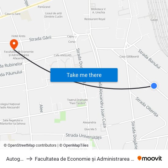 Autogară to Facultatea de Economie și Administrarea Afacerilor map