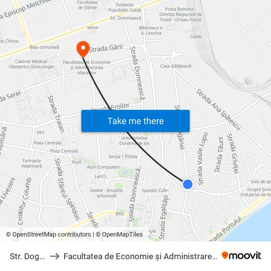 Str. Dogăriei to Facultatea de Economie și Administrarea Afacerilor map