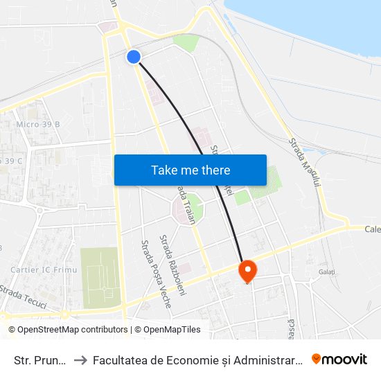 Str. Prundului to Facultatea de Economie și Administrarea Afacerilor map