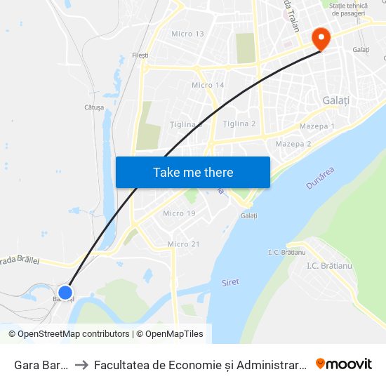 Gara Barboși to Facultatea de Economie și Administrarea Afacerilor map