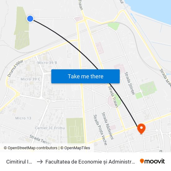 Cimitirul Israelit to Facultatea de Economie și Administrarea Afacerilor map