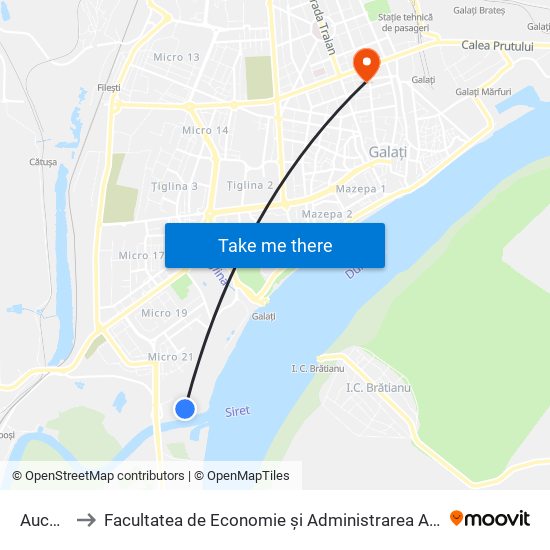 Auchan to Facultatea de Economie și Administrarea Afacerilor map