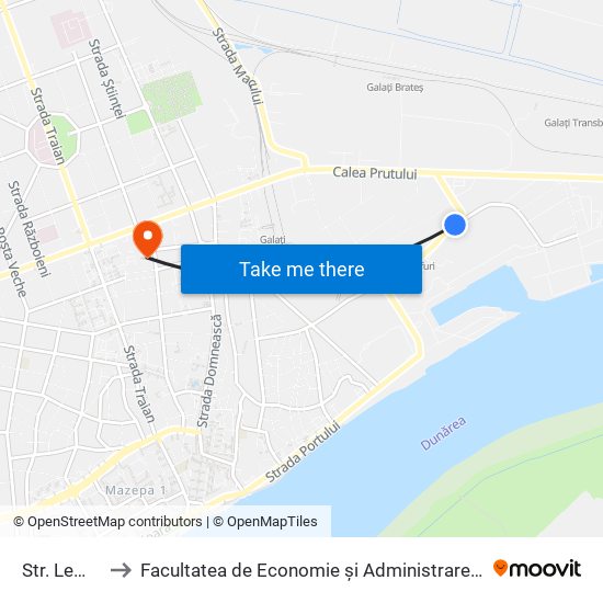 Str. Lemnari to Facultatea de Economie și Administrarea Afacerilor map