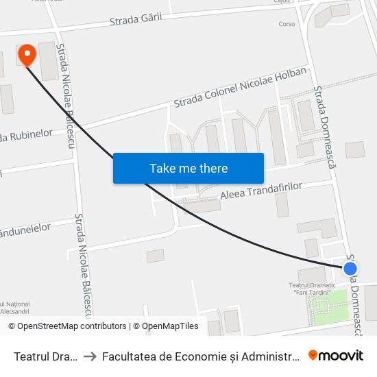 Teatrul Dramatic to Facultatea de Economie și Administrarea Afacerilor map