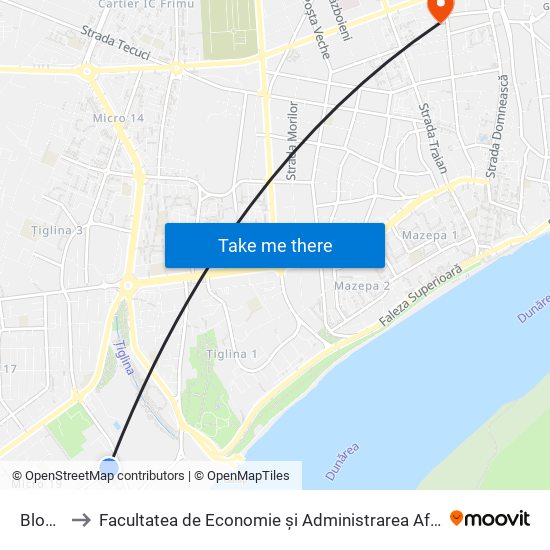 Bloc O to Facultatea de Economie și Administrarea Afacerilor map