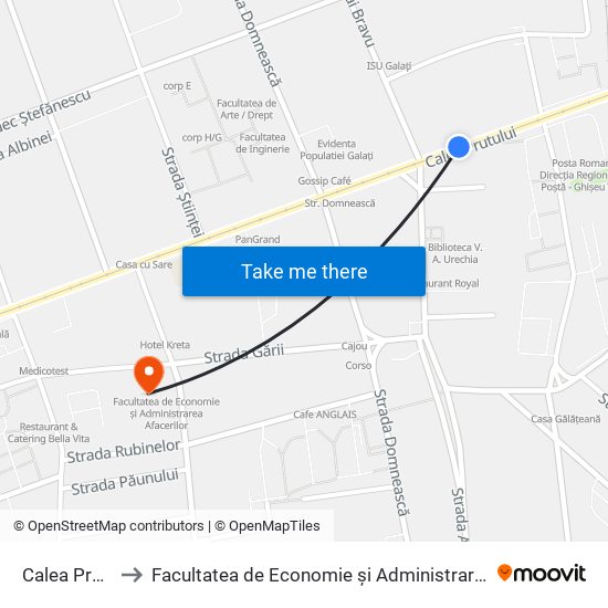 Calea Prutului to Facultatea de Economie și Administrarea Afacerilor map