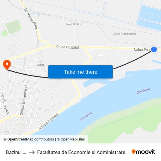 Bazinul Nou to Facultatea de Economie și Administrarea Afacerilor map