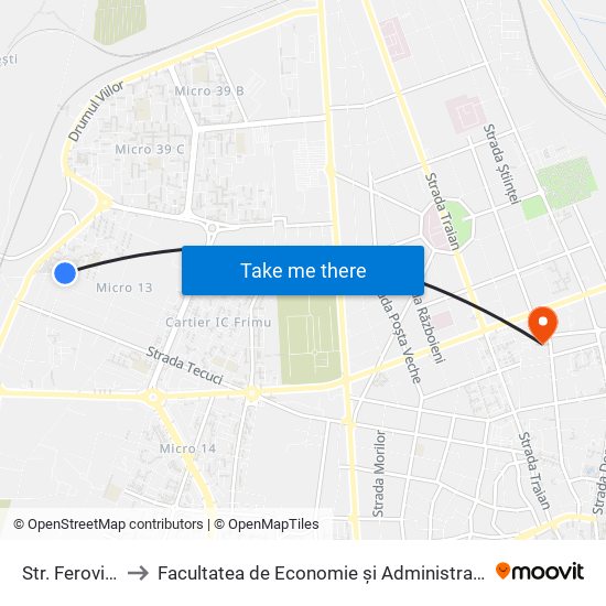 Str. Feroviarilor to Facultatea de Economie și Administrarea Afacerilor map