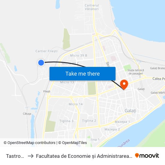 Tastrom 2 to Facultatea de Economie și Administrarea Afacerilor map