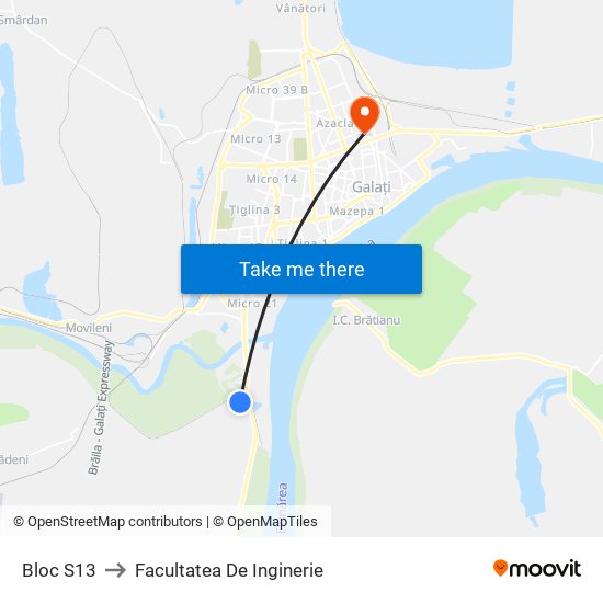 Bloc S13 to Facultatea De Inginerie map