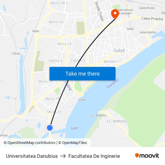 Universitatea Danubius to Facultatea De Inginerie map