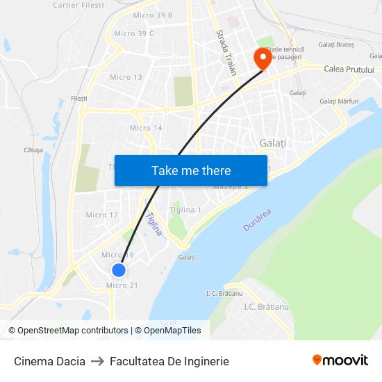 Cinema Dacia to Facultatea De Inginerie map