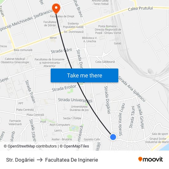 Str. Dogăriei to Facultatea De Inginerie map