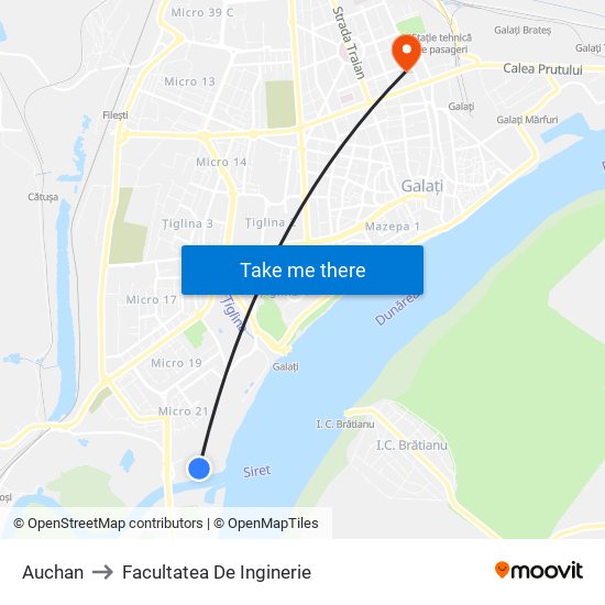 Auchan to Facultatea De Inginerie map