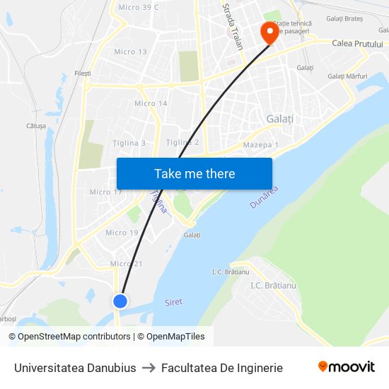 Universitatea Danubius to Facultatea De Inginerie map