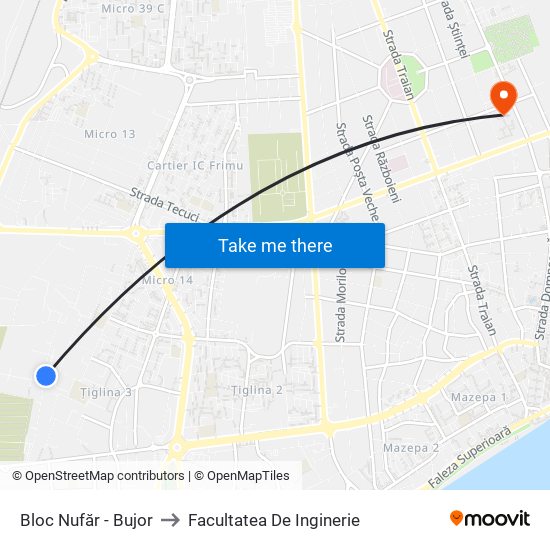 Bloc Nufăr - Bujor to Facultatea De Inginerie map