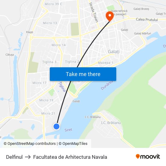 Delfinul to Facultatea de Arhitectura Navala map