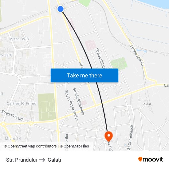 Str. Prundului to Galați map