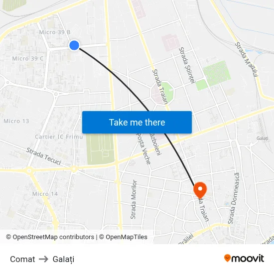 Comat to Galați map