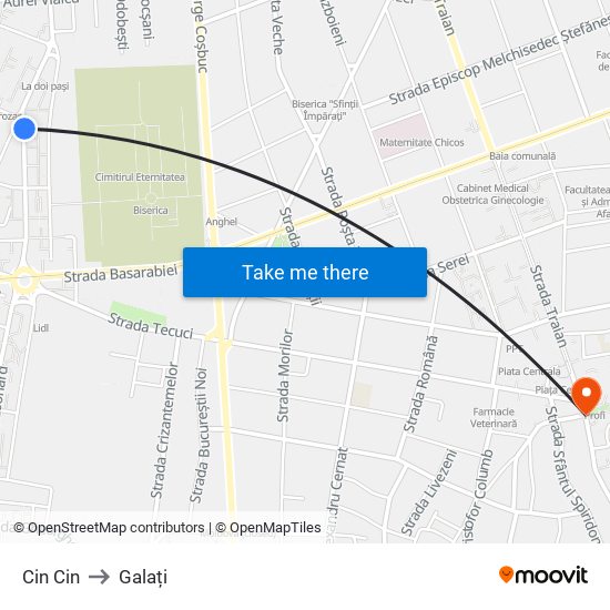 Cin Cin to Galați map