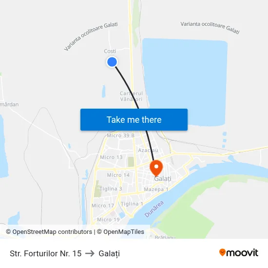 Str. Forturilor Nr. 15 to Galați map