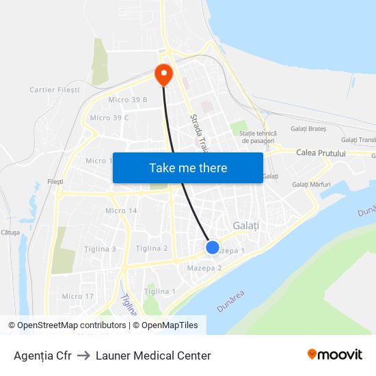 Agenția Cfr to Launer Medical Center map