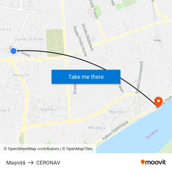 Mașniță to CERONAV map
