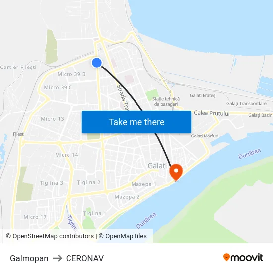 Galmopan to CERONAV map