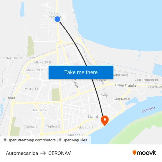 Automecanica to CERONAV map
