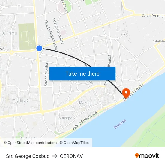 Str. George Coșbuc to CERONAV map