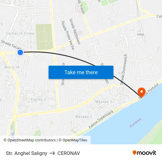 Str. Anghel Saligny to CERONAV map