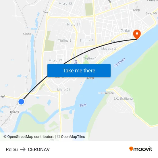 Releu to CERONAV map