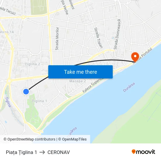 Piața Țiglina 1 to CERONAV map