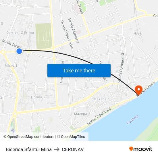 Biserica Sfântul Mina to CERONAV map