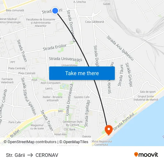 Str. Gării to CERONAV map