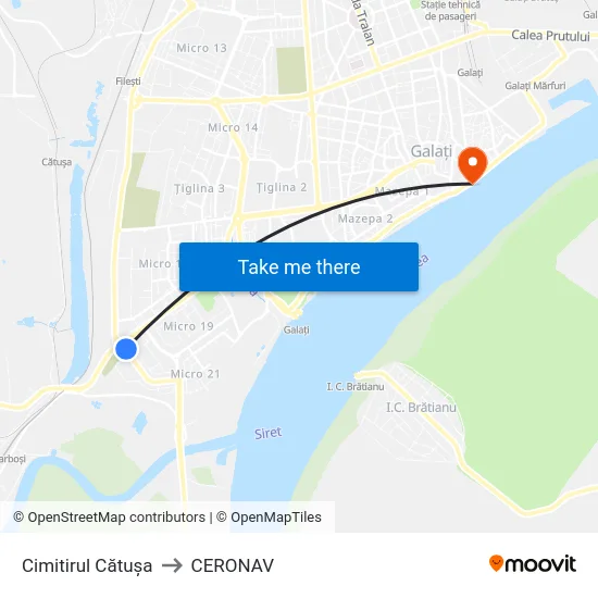 Cimitirul Cătușa to CERONAV map