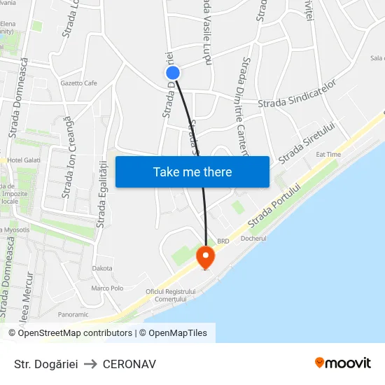 Str. Dogăriei to CERONAV map