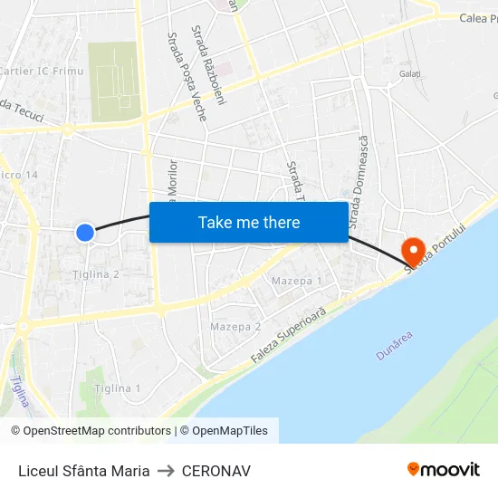 Liceul Sfânta Maria to CERONAV map