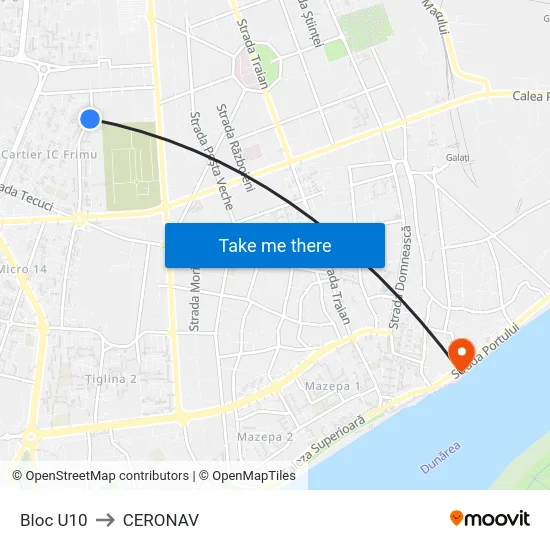 Bloc U10 to CERONAV map