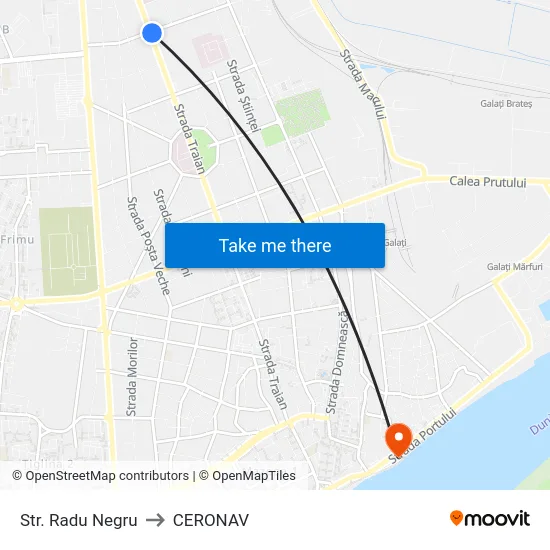 Str. Radu Negru to CERONAV map