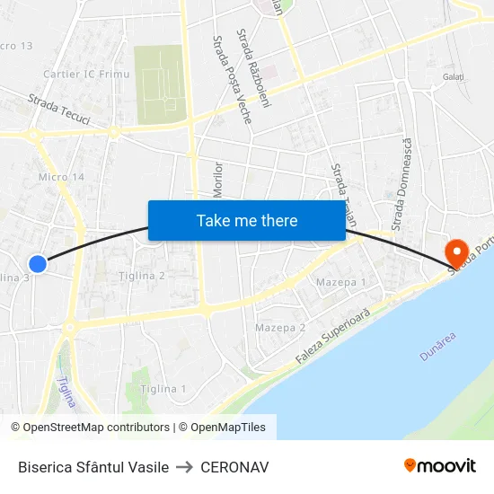 Biserica Sfântul Vasile to CERONAV map