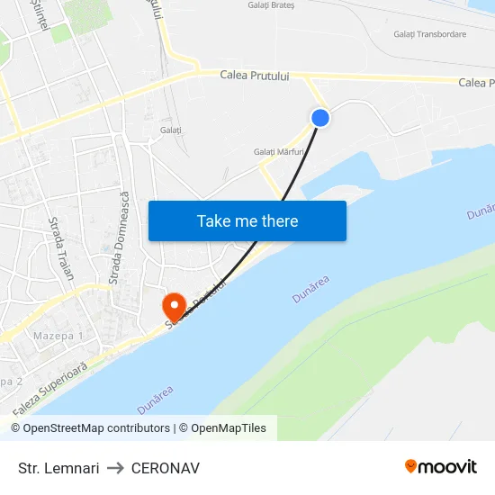 Str. Lemnari to CERONAV map