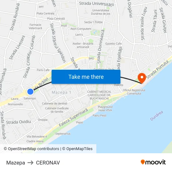Mazepa to CERONAV map