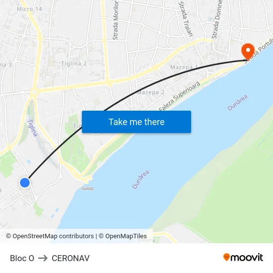 Bloc O to CERONAV map