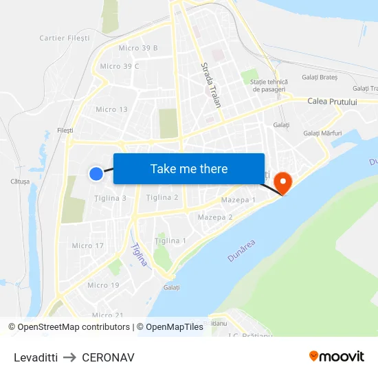 Levaditti to CERONAV map