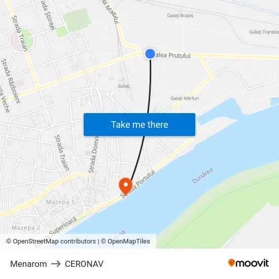 Menarom to CERONAV map