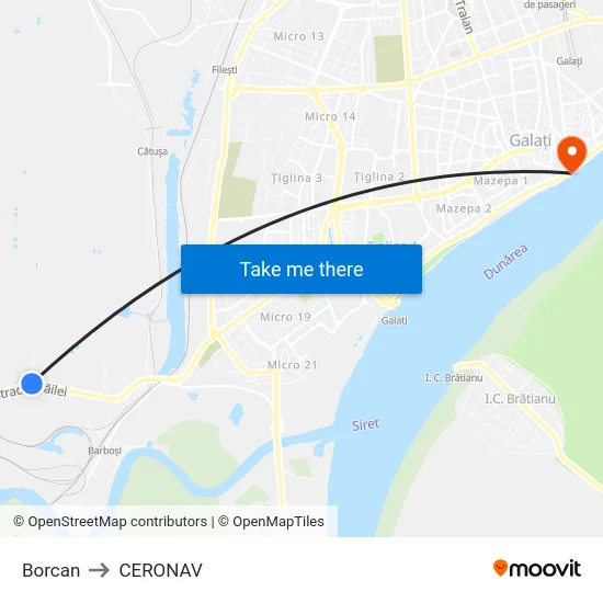 Borcan to CERONAV map