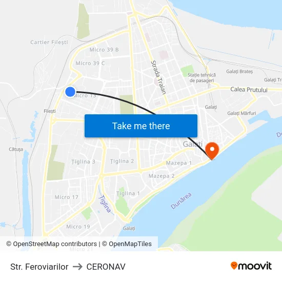 Str. Feroviarilor to CERONAV map