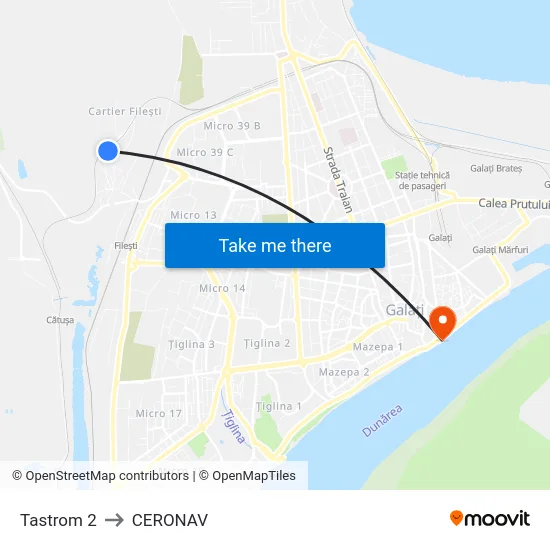 Tastrom 2 to CERONAV map