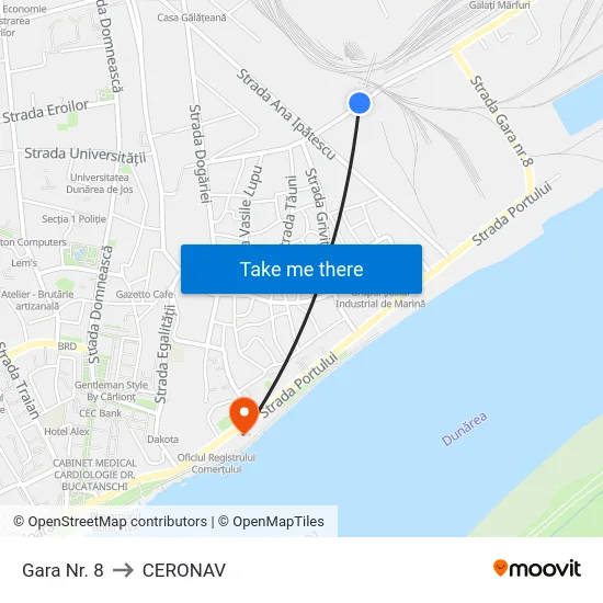 Gara Nr. 8 to CERONAV map